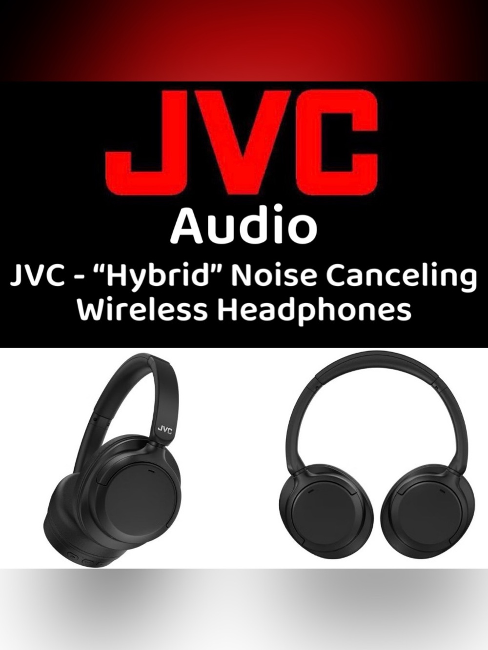 JVC Audio - Hybrid Noise Canceling Wireless Over Ear Headphones - New/Sealed
